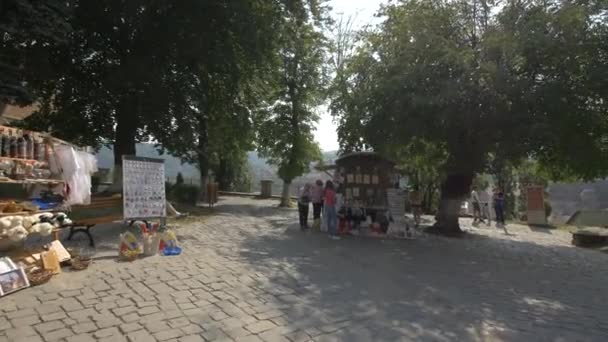 Souvenirstände Auf Dem Museumsplatz — Stockvideo