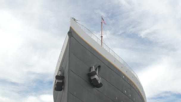 Vista Ángulo Bajo Réplica Del Titanic Branson — Vídeos de Stock
