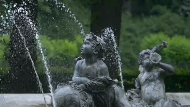 Vue Sur Fontaine Avec Sculptures — Video