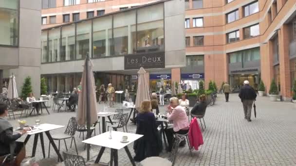 Widok Les Deux Restauracja — Wideo stockowe