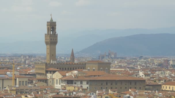 Florencia Con Una Torre Piedra — Vídeos de Stock