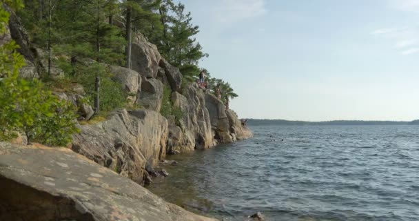 Rocky Shore Lake — Stock Video