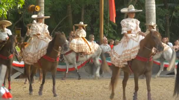 Mexikaner Auf Pferden — Stockvideo