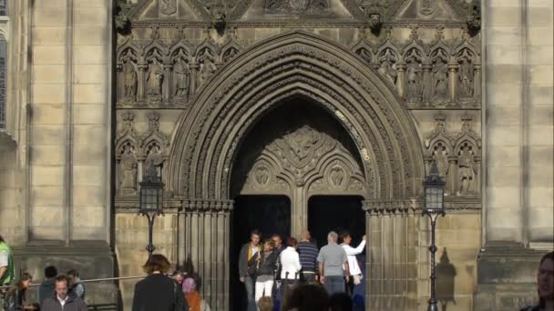 Fassade Der Giles Cathedral Edinburgh — Stockvideo