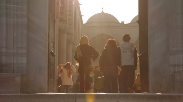 모스크 입구의 관광객들 — 비디오