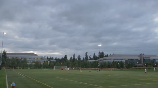 Playing Soccer Microsoft Campus — Stock Video