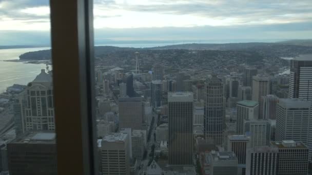 Wysokie Budynki Mieście Seattle — Wideo stockowe