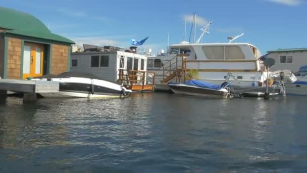 Hausboote Auf Dem Lake Union — Stockvideo