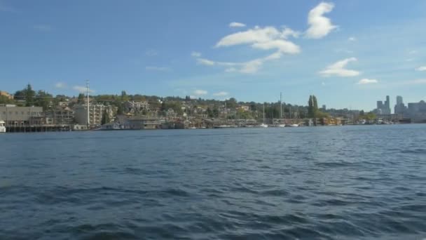 Seattle Şehri Göl Birliği Nden Görüldü — Stok video