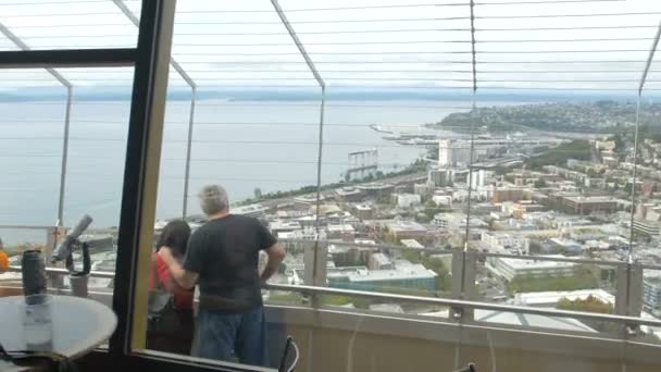 Elliot Bay Und Der Siebte Bezirk Von Seattle — Stockvideo