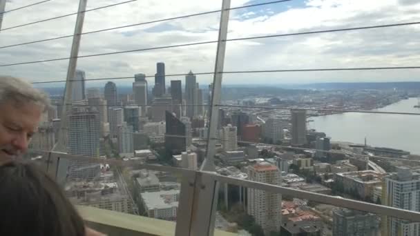 Skyscrapers Seattle Seen Space Needle — Stock Video