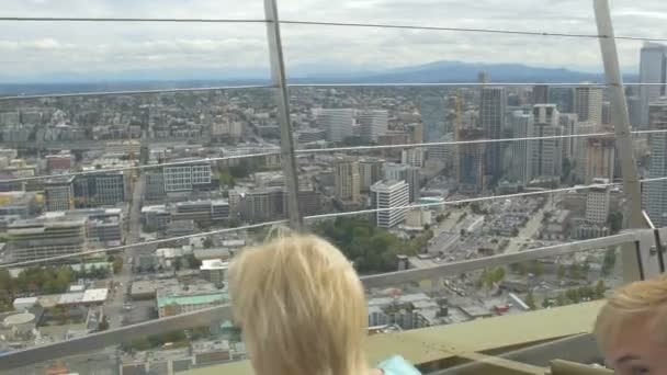 Miasto Seattle Widziane Space Needle — Wideo stockowe