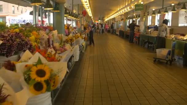 Belangrijkste Corridor Pike Place Market — Stockvideo