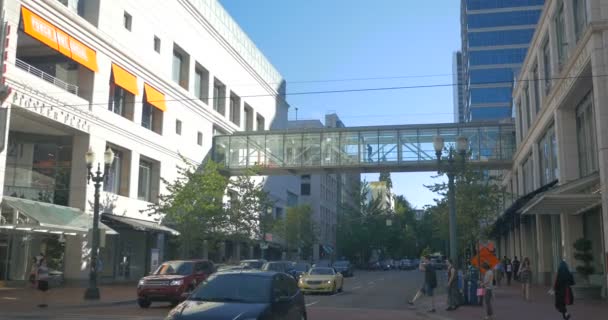 Mennesker Biler Gade Portland – Stock-video