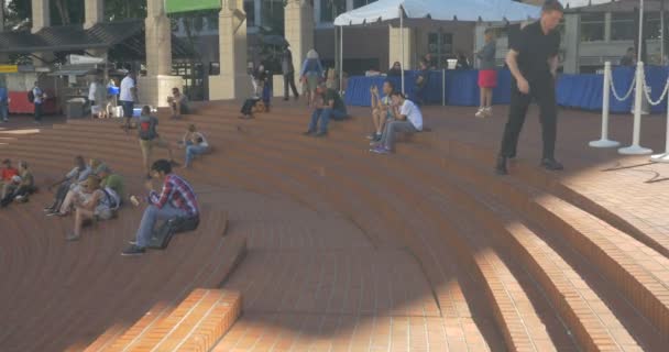 Tangga Pioneer Courthouse Square Portland — Stok Video