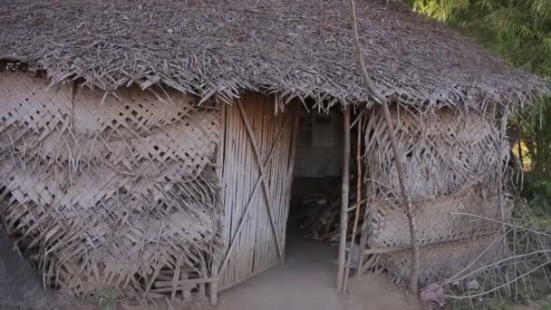 インドにある茅葺き屋根の家 — ストック動画