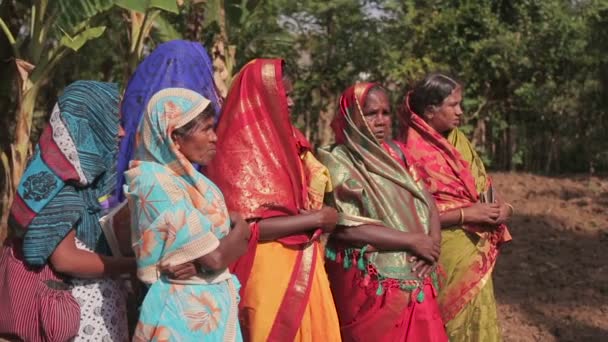 Жінки Традиційному Одязі Подорожні Концепції — стокове відео
