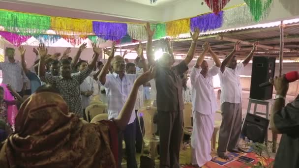 Indian People Worshiping Church Religion Concept — Vídeos de Stock