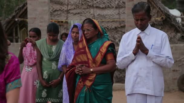 Indian People Worshiping Church Religion Concept — Vídeo de Stock