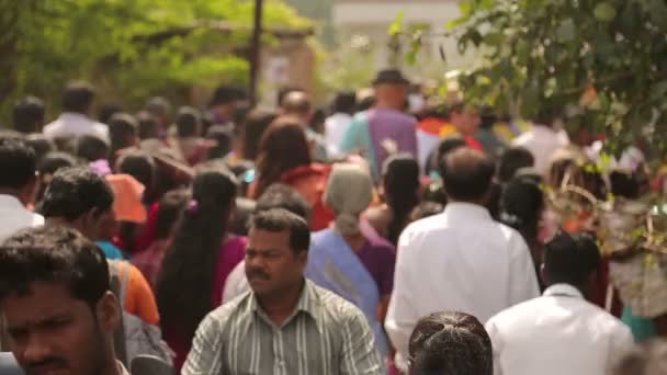 Calle Llena Gente India — Vídeos de Stock
