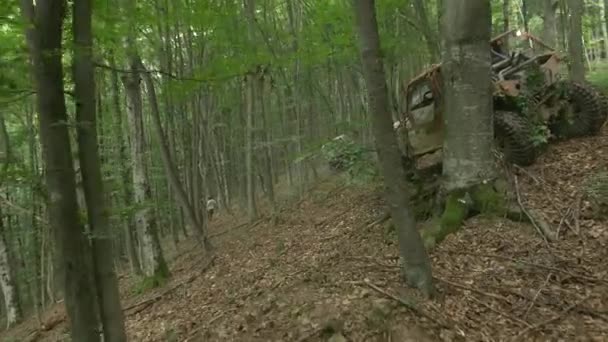 Дві Машини Лісі Під Час Офшорних Подій — стокове відео