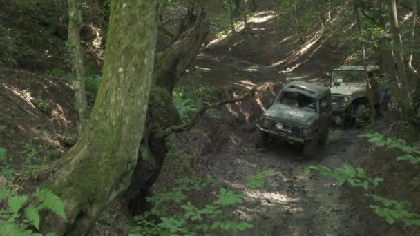 Voiture Marche Arrière Remorquant Une Autre Voiture — Video