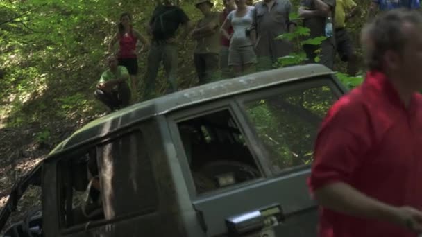 Les Gens Les Concurrents Dans Forêt — Video