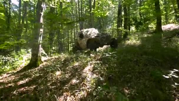 Voiture Descendant Marche Arrière Sur Une Pente — Video