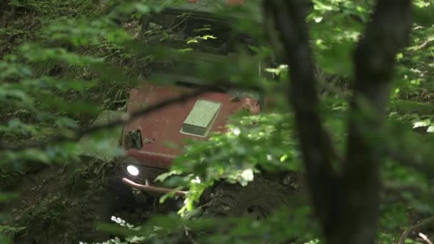 Offroad Car Going Ravine — Stock Video