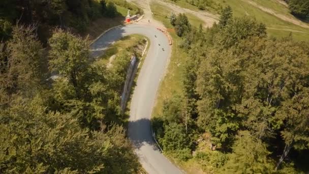 Vista Aérea Pista Transilvânia Downhill — Vídeo de Stock