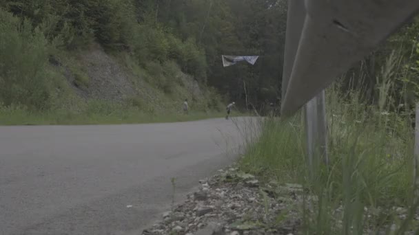 Konkurrent Longboarding Aktiv Fritid — Stockvideo