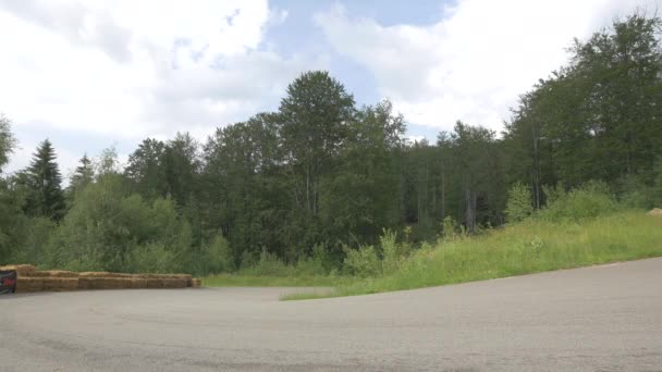 Longboarder Taking Road Curve — Stock Video