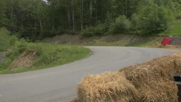 Longboarder Bending Curve — Stock Video