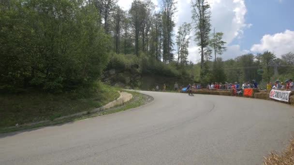 Público Viendo Longboarding Simultáneo — Vídeos de Stock