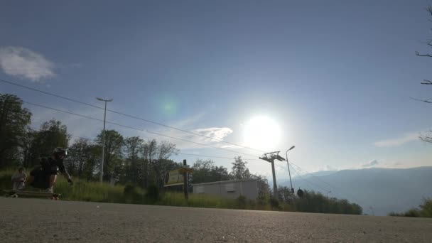 Longboarding Hands Ground — Stock Video