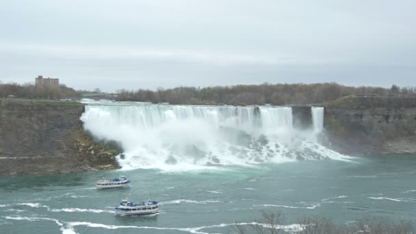 Boats Floating Niagara River — Stok video