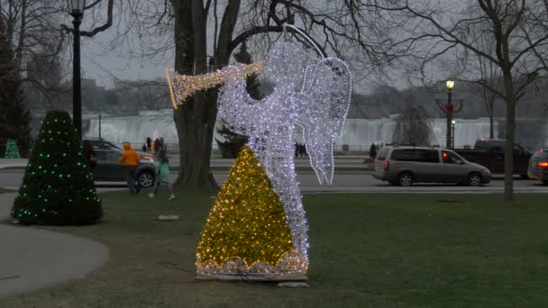 Blick Auf Engel Weihnachtsdekoration — Stockvideo