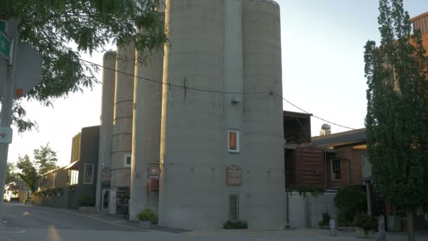 Ambachtelijke Winkels Van Village Silos — Stockvideo