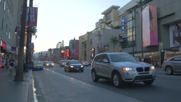 Auto Viste Sera Hollywood Boulevard — Video Stock