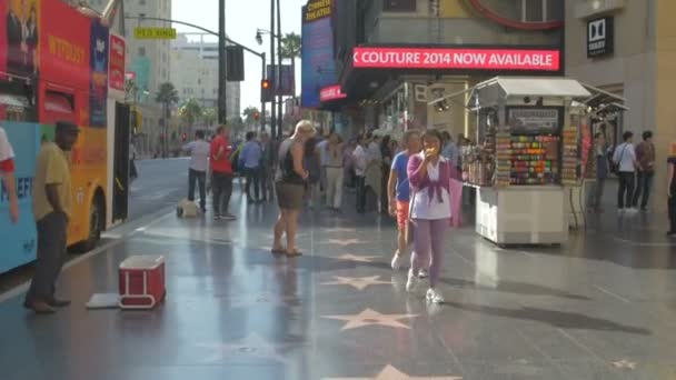 Turisté Hollywoodském Chodníku Slávy — Stock video
