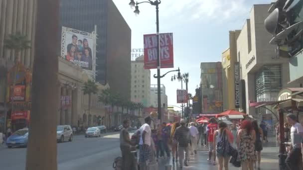 Man Dancing Hollywood Walk Fame — Stock Video