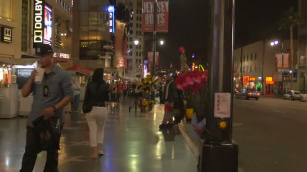 Street Performers Costumes Hollywood Walk Fame — Stock Video