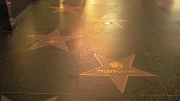 Stjärnor Hollywood Walk Fame — Stockvideo
