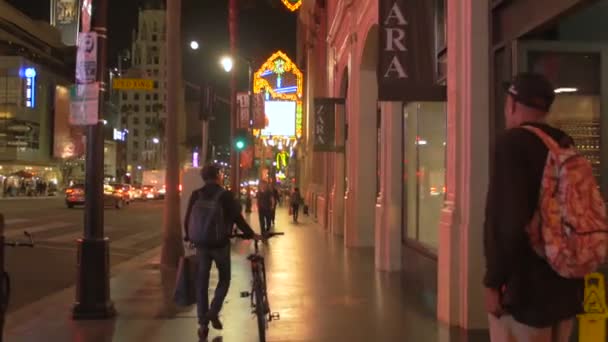 Signs Hollywood Boulevard Los Angeles — Stock Video