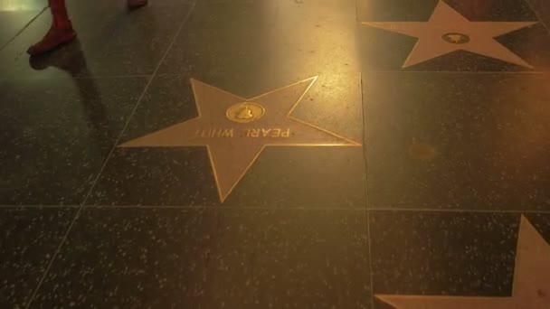 Звезды Голливудской Прогулке Fame Лос Анджелесе — стоковое видео