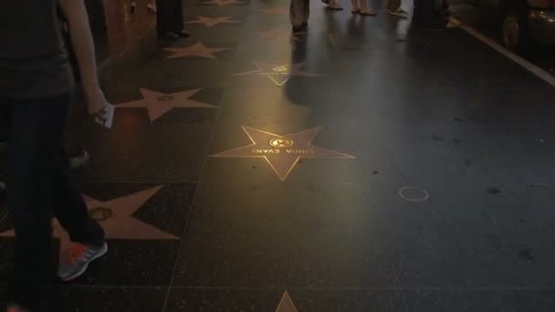 Αστέρια Στο Hollywood Walk Fame — Αρχείο Βίντεο