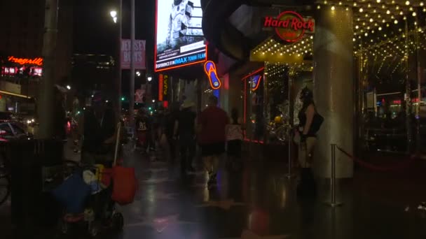 Tourists Hollywood Walk Fame Los Angeles — Stock Video