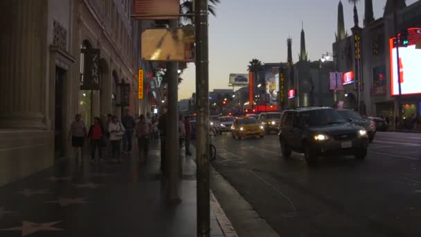 Walking Driving Hollywood Boulevard — Stock Video