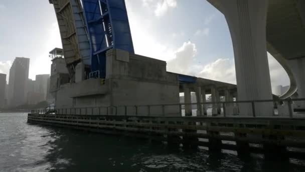 Buildings Seen Macarthur Causeway Bridge — Stock Video