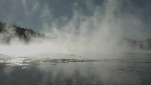 Timelapse Steaming Pond Yellowstone National Park — Stock Video